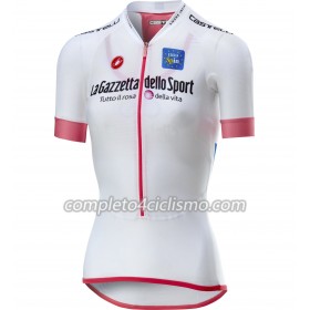 Donna Maglia Bianca 2018 Giro d'Italia Manica Corta